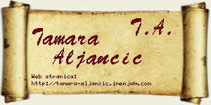 Tamara Aljančić vizit kartica